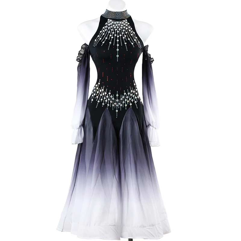 

2024 New Ballroom Competition Dresses Women Waltz Tango Dress Costumes Long Sleeves Big Swing Modern Standard Clothes