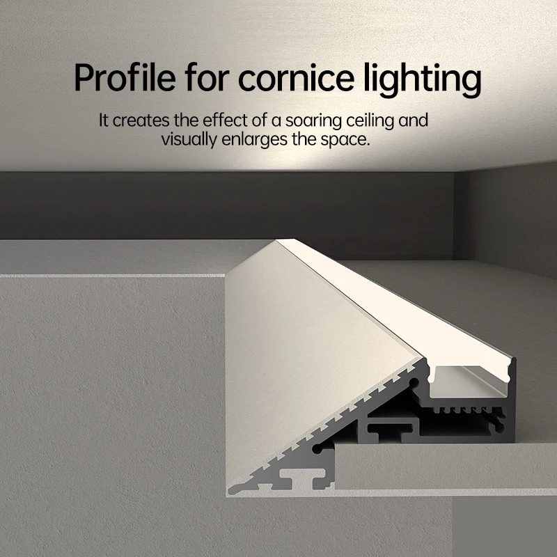 XRZLux LED Linear Strip Lighting Aluminum Profile for Indoor Ceiling Lighting Recessed LED Profile for Home Living Room