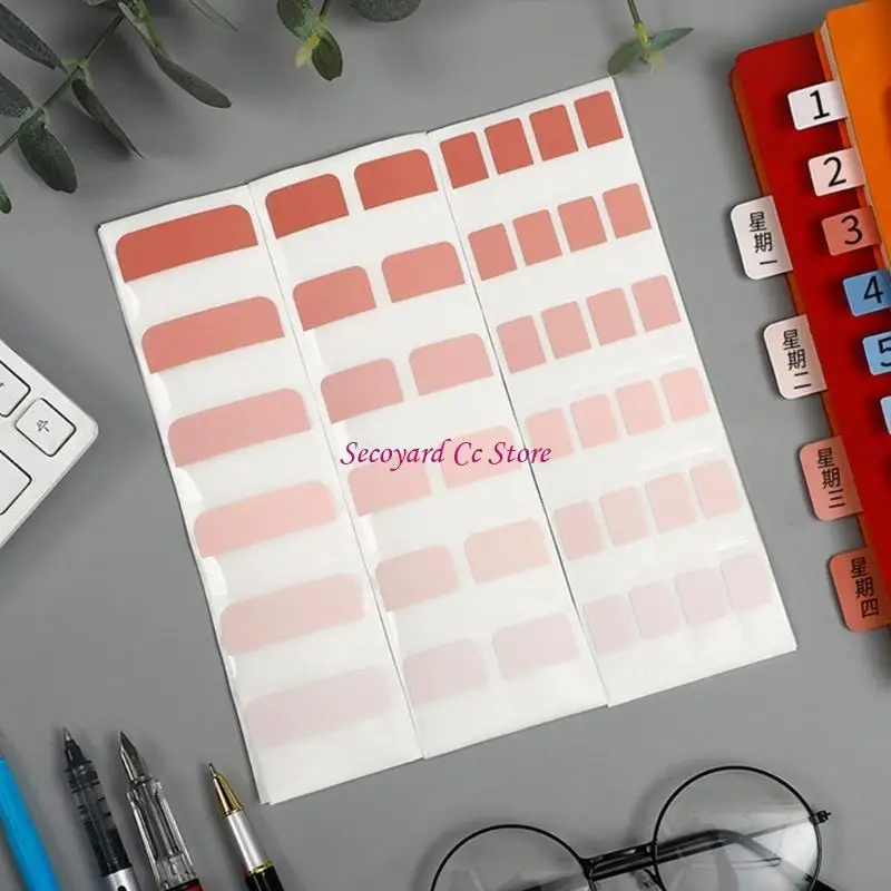 N3UC 60/120/240Pcs PET Index Labels Adhesive Note Page Marker Writable File Labels Index for Planner Journal Calendar Folder