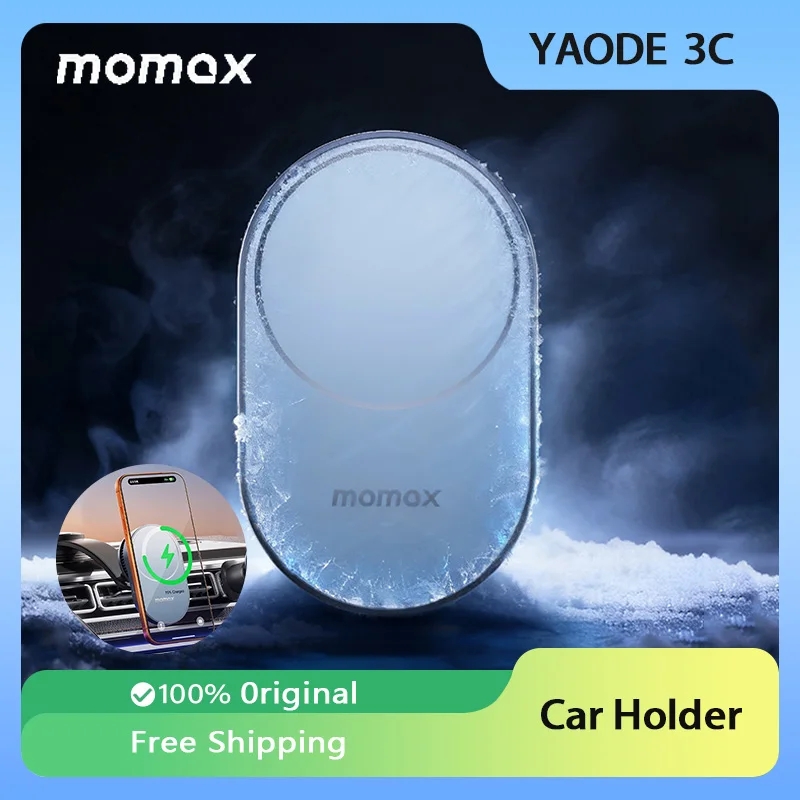 

MOMAX Magnetic Car Holder QI2.2 TEC Refrigeration For iPhone17 Pro Max Accessories 25W Wireless Charging Mount for Phone Charger