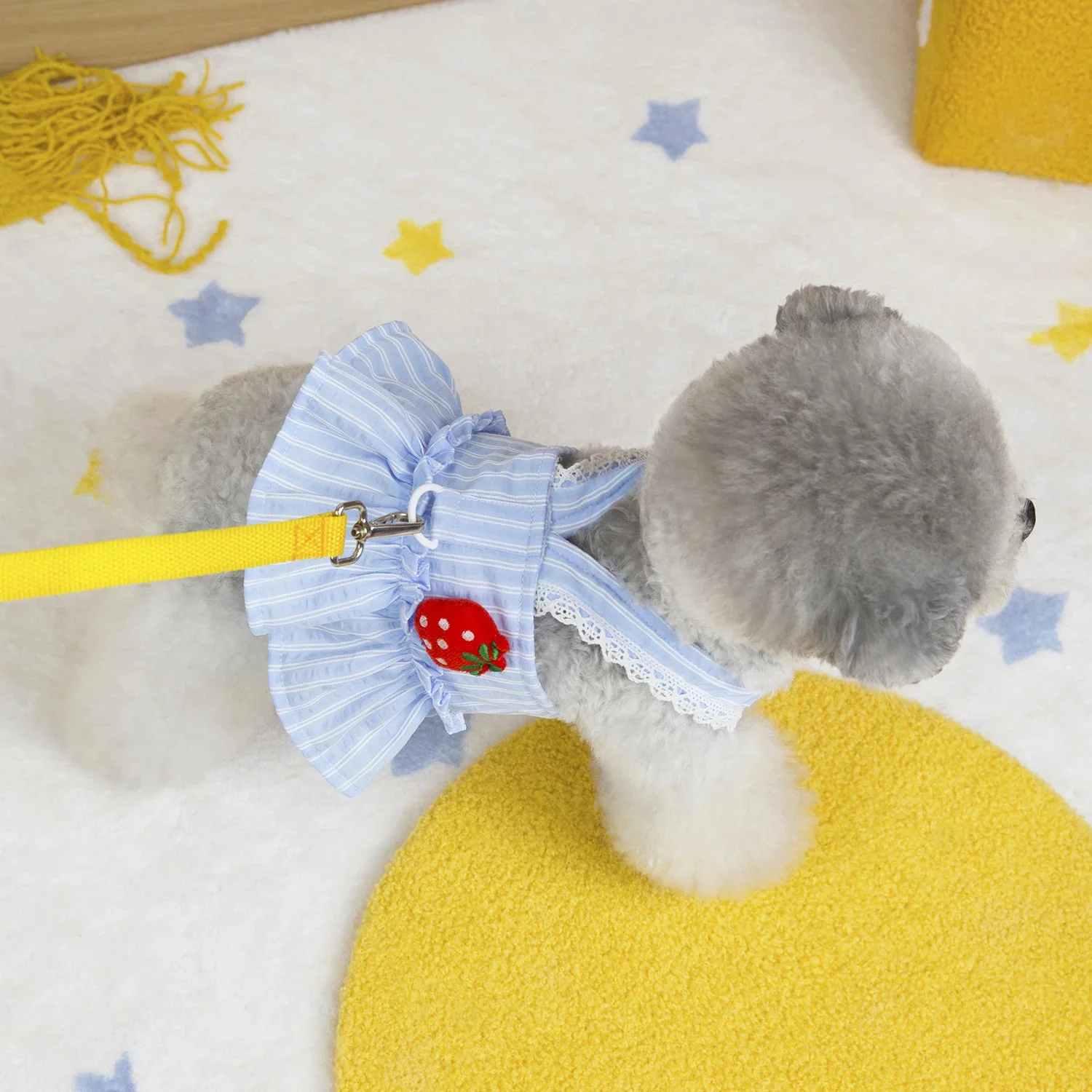 

New Summer Spring Dog Dress Princess Sle Thin Cute Pet Clothes For Small Dogs Bichon Puppy Leashable Skirt Dog Costume