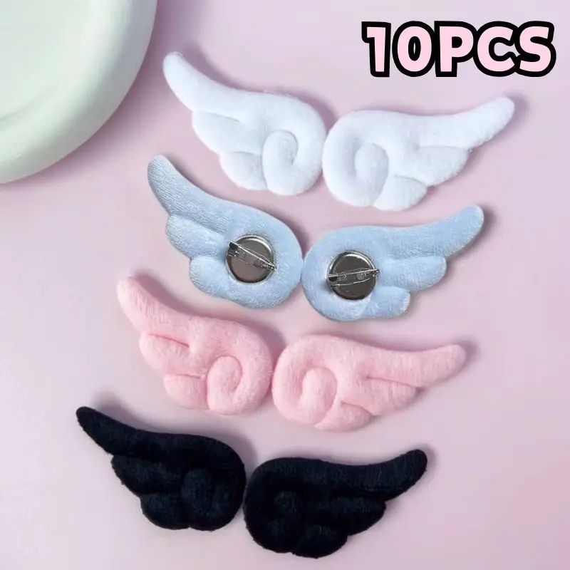

10pcs Japanese Plush Angel Wings Brooch Badge Small Angel Wing Brooch Handmade Sweet Pin Doll Cosplay Y2K Fluffy Angel Bag Decor