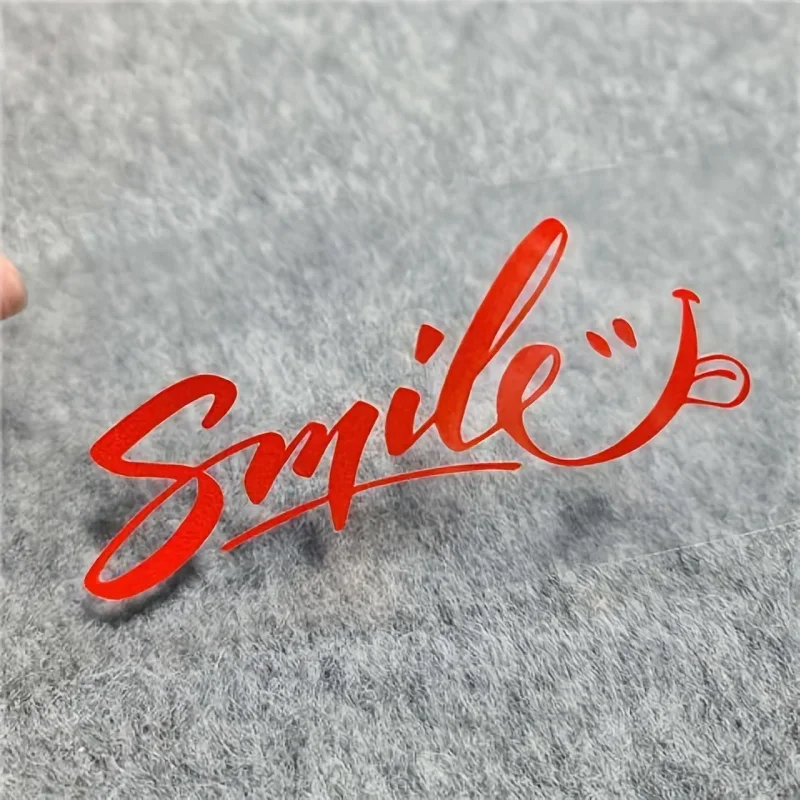 1PC "Smile" Graphic Car Sticker, Distinctive Decal for Vehicle Exterior Upgrade