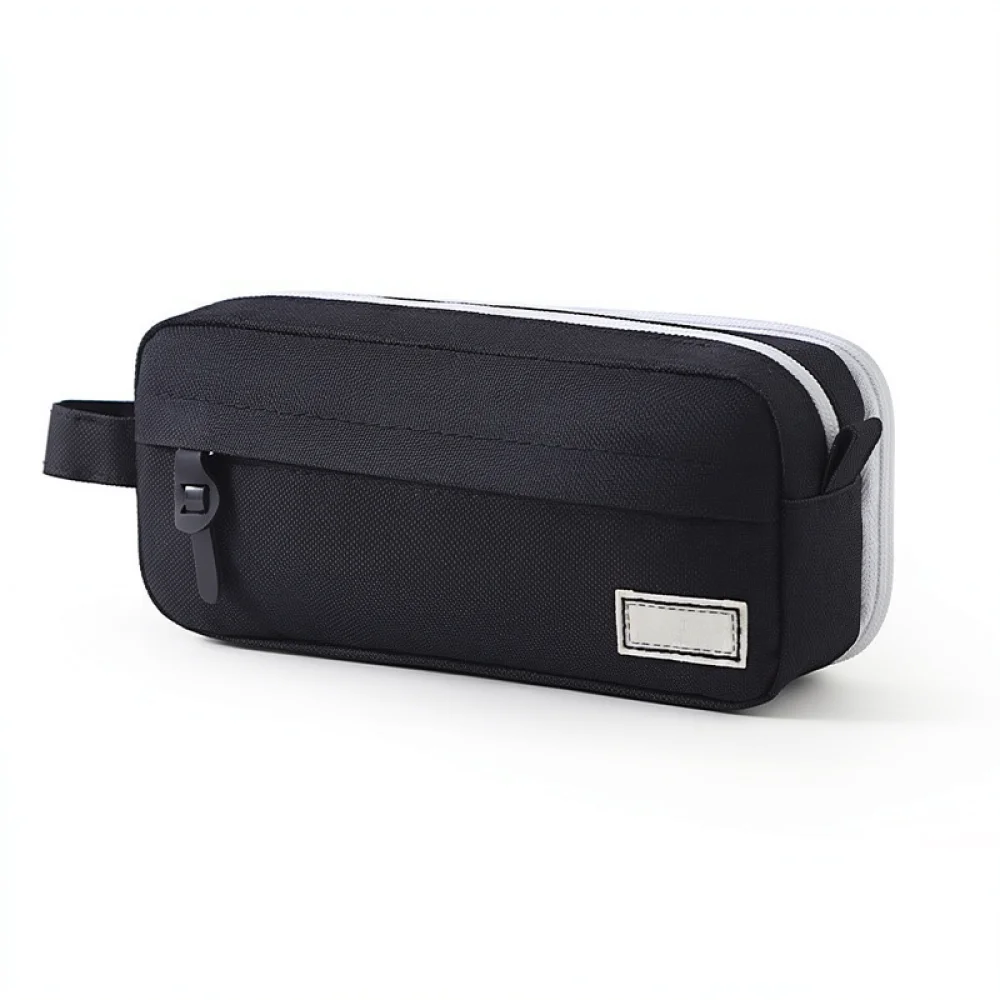 Canvas Pen Case Stationery Storage Bag High Capacity Organizer Box For Kids School Supplies Pencil Pouch Minimalist Design