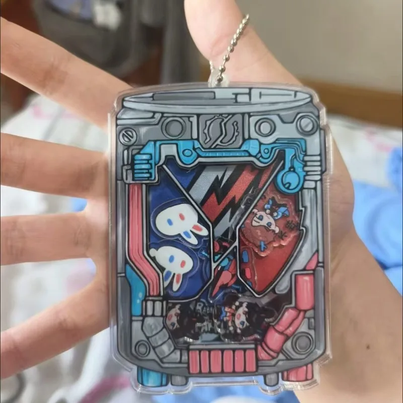 Kamen Rider Build Goyang Gantungan Kunci Kartun Lucu Akrilik Liontin Rantai Manik Gantungan Kunci Tas Aksesori Hadiah Ulang Tahun Kreatif Baru