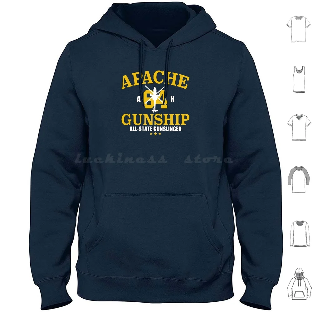 Ah-64 Apache Hoodie Cotton Long Sleeve Ah 64 Apache Ah64 Helicopter Gunship Apache Gunship Apache Helicopter Ah64 Gunship