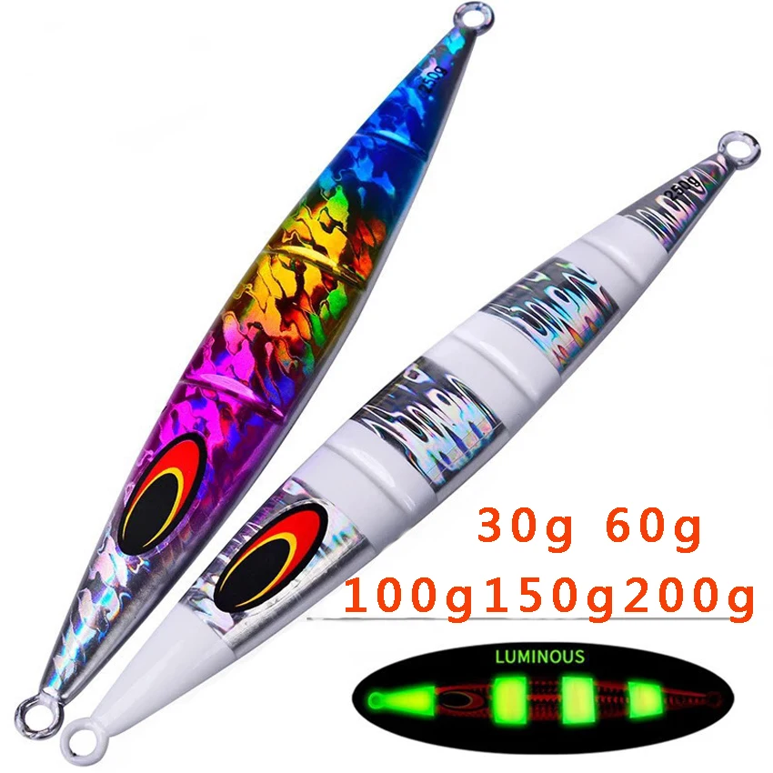 30g 60g 100g 150g 200g  Deep-sea Boat Fishing Sardine Slider Jigging Lure Long Cast Metal Jig Fishing Lure Sea Fishing Jigs