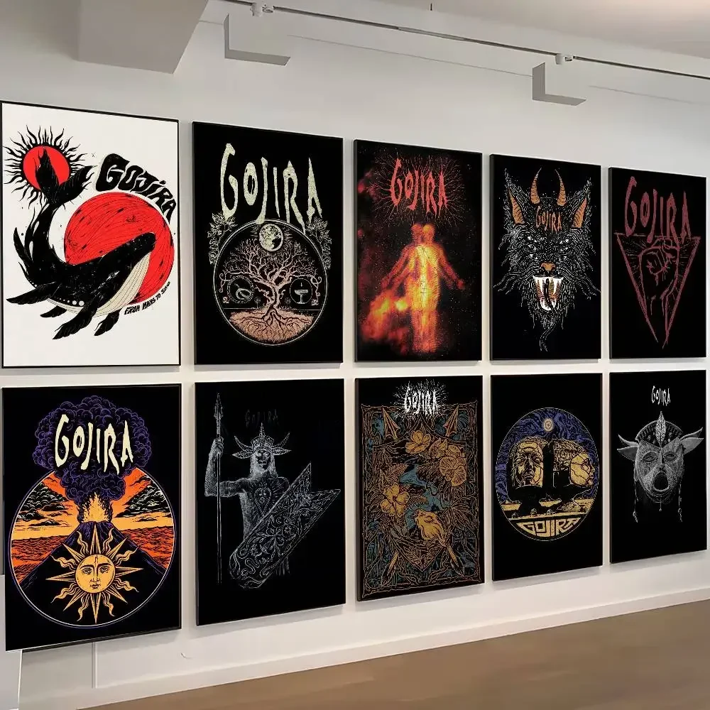 Gojira Various Art Poster French Heavy Metal Band   Posters Self-adhesive Wall Art Decorations Color Prints Sticky