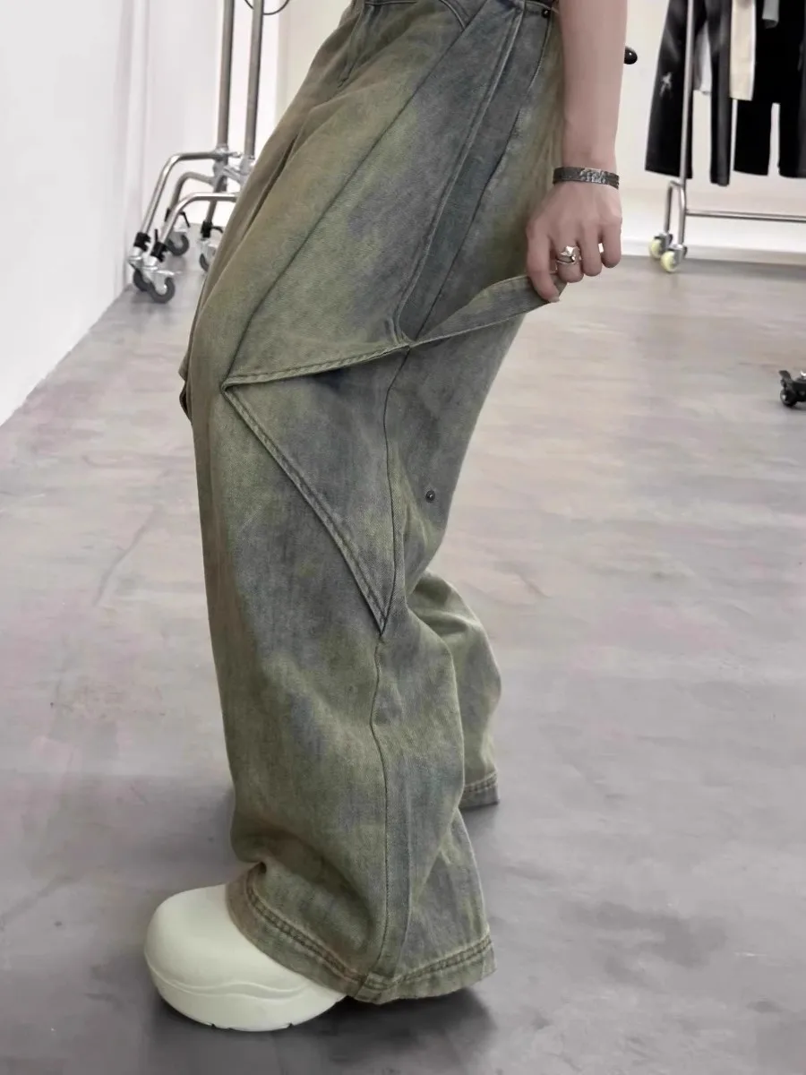 Pantaloni a gamba larga Fascia elastica Donna Inverno a costine Doppio ponte Peluche Femininas Urban Modern Fodera Jacquard Ruffles Pile Raso