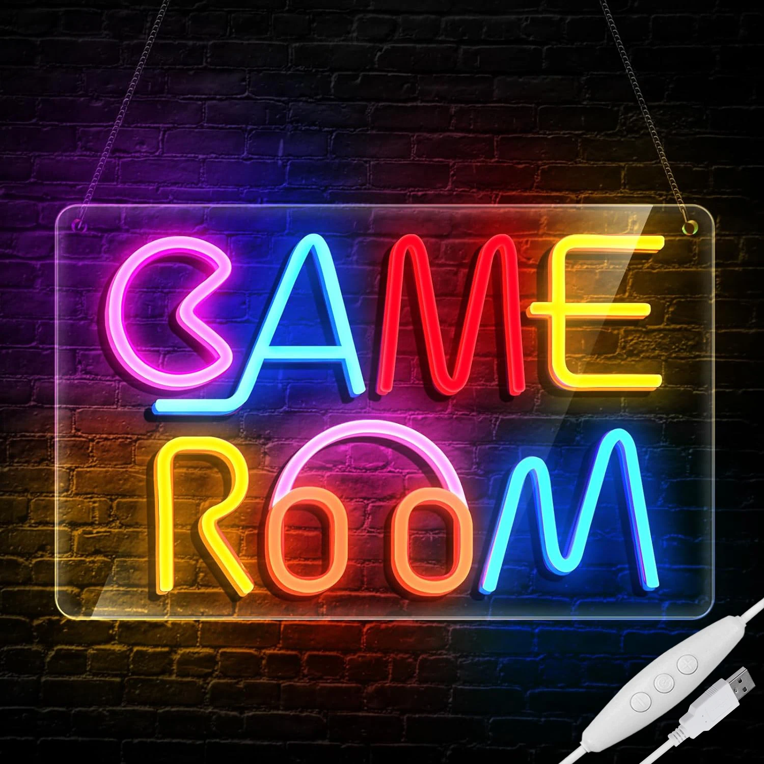 Game Room Neon Signs LED Dimmable On/Off Switch Art Wall Decor Neon Light For Gaming  Room Beer Bar Man Cave Bedroom Home