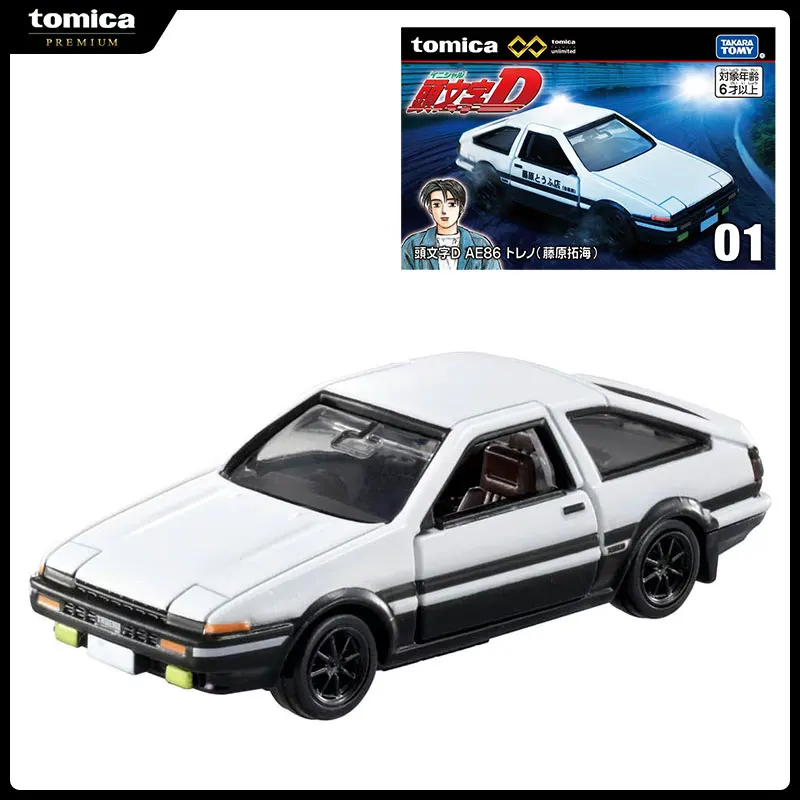 TOMY Initial D Toyota AE86 Fujiwara Takumi UNLIMITED Alloy Car Diecasts & Toy Vehicles Miniature Scale Car Model For Children