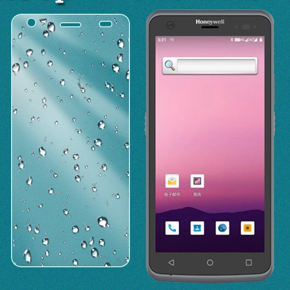 Capa protetora de silicone macio para honeywell eda50p scanner pda filme protetor de tela de vidro temperado