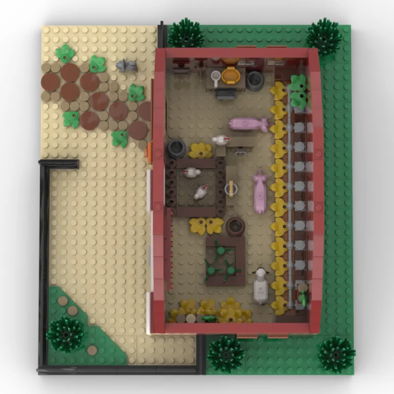 Mittelalterliches Haus Moc Bausteine Stardew Valley Scheune Modell Technologie Ziegel DIY Spiel Modell Montage Bau Spielzeug Geschenke