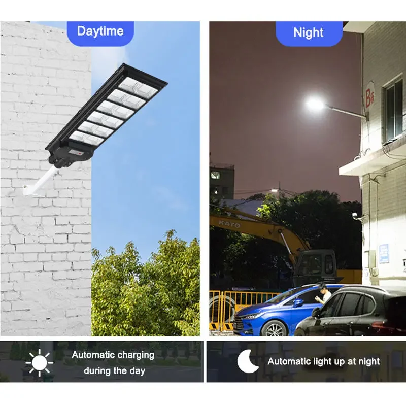 Solar Street Light Outdoor 800W 1000W 1200W Waterproof Remote Control Motion Sensor Wall Lamp for Garden Patio Path Road