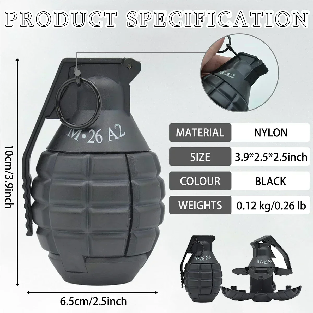 Juguetes modelo de juguete, juegos de batalla de impacto alimentados por resorte, táctico, Airsoft, Paintball, Granada recargable, juguete CS, granadas de mano