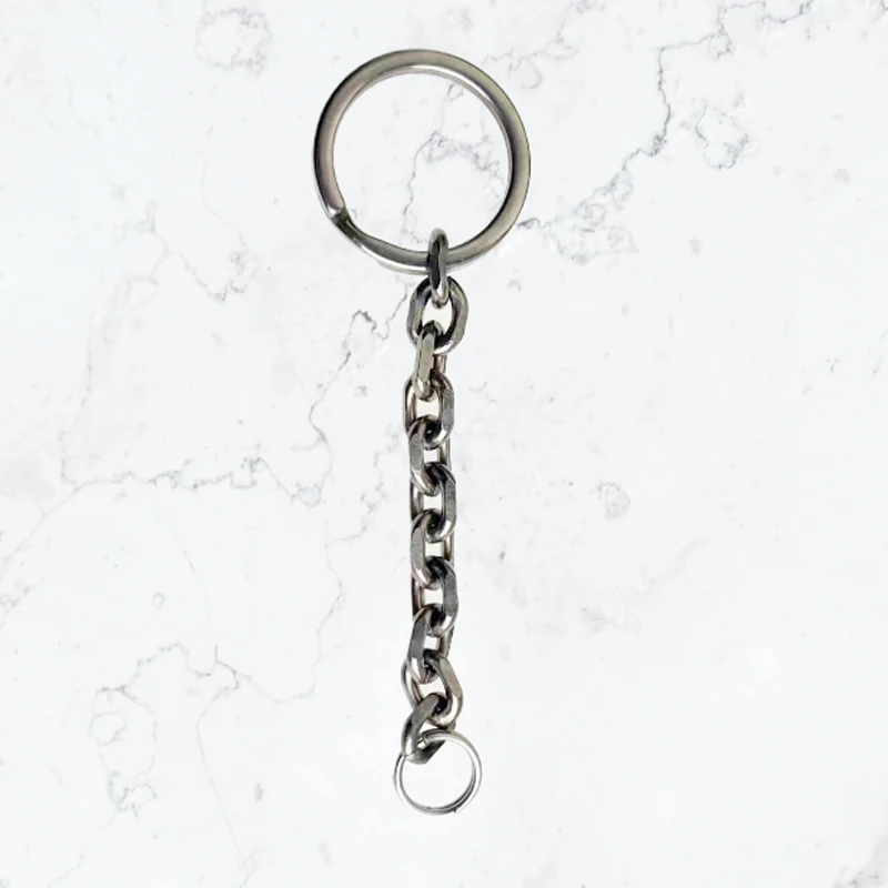 Tactical Titanium Keychain 1 Inch with 2.5CM Key Ring for Outdoor Camping Hiking Gear Survival Tool Accessories