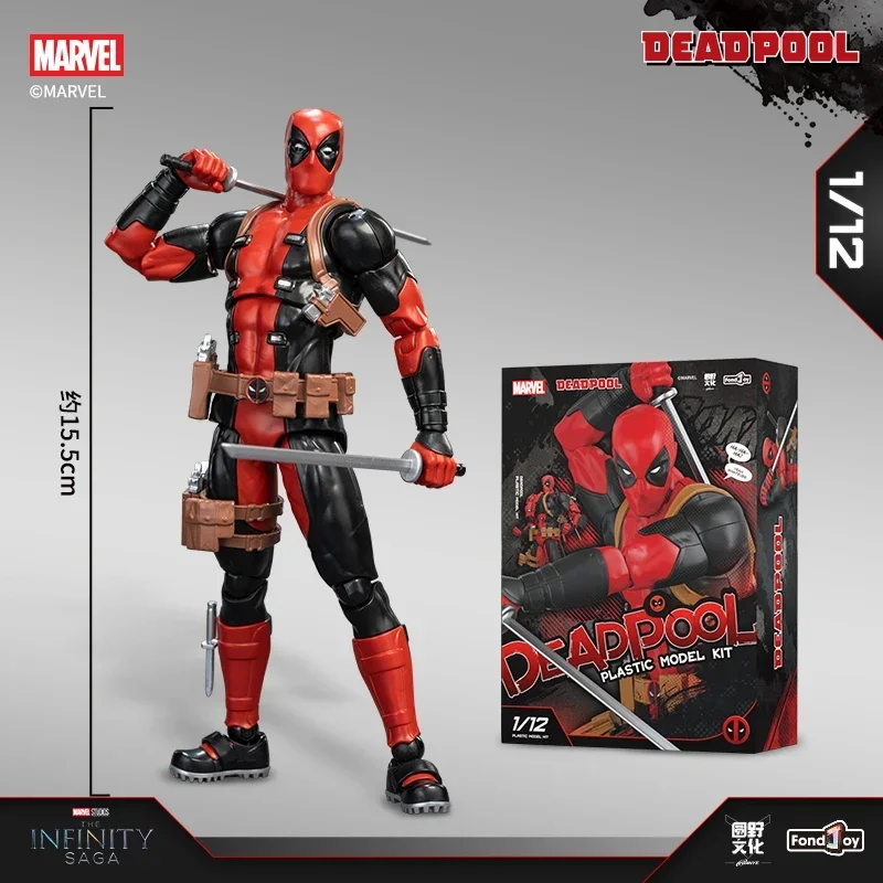 In Stock Original Fondjoy Deadpool Action Figure Comic Deadpool Figures Detective Comics 1/12 ABS Model Kit Joint Movable Toy