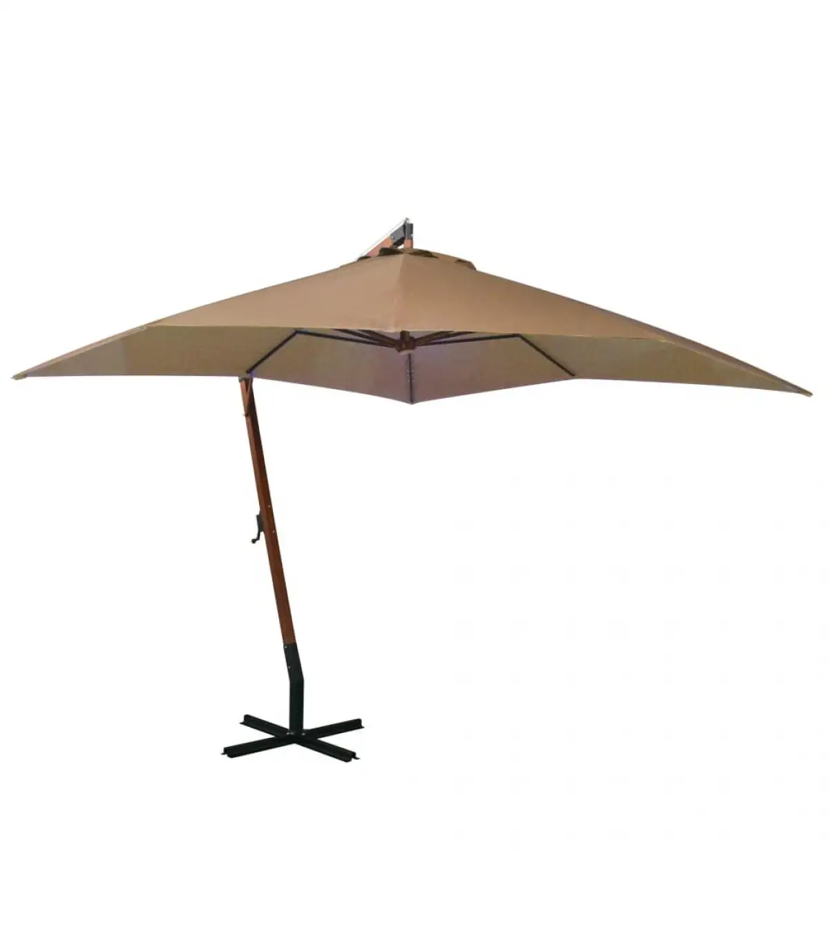 3x3m taupe gray fir solid wood hanging sun umbrella