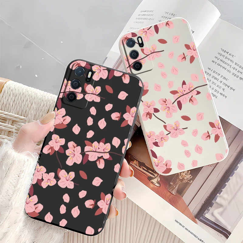 Moda flores caso de telefone para oppo a5 a78 a94 a76 a54s a53s a32 a38 a15 a16 a16k a17 a31 a33 à prova de choque macio tpu capa traseira