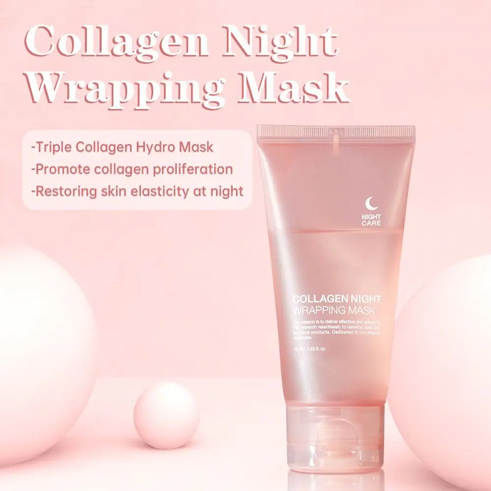 Mascarilla Facial de colágeno, máscara de noche hidratante que reduce la caída y la luminosidad, envoltura nocturna de colágeno