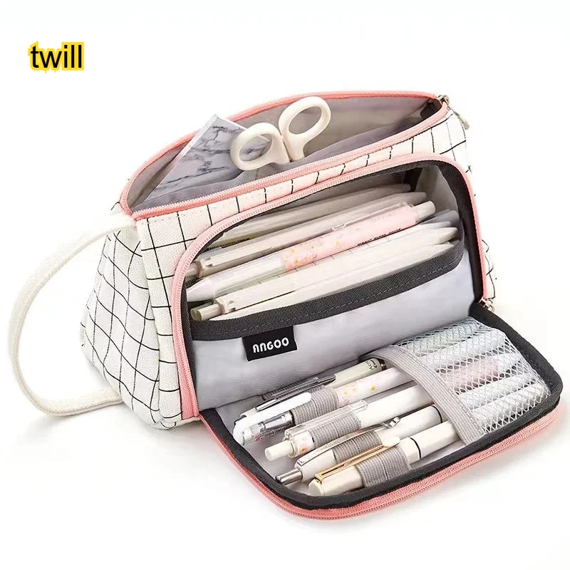 

Cute Multifunction Stationery Storage Bag Large Capacity Pen Case Durable Pencil Pouch Organizer for School & Office Supplies