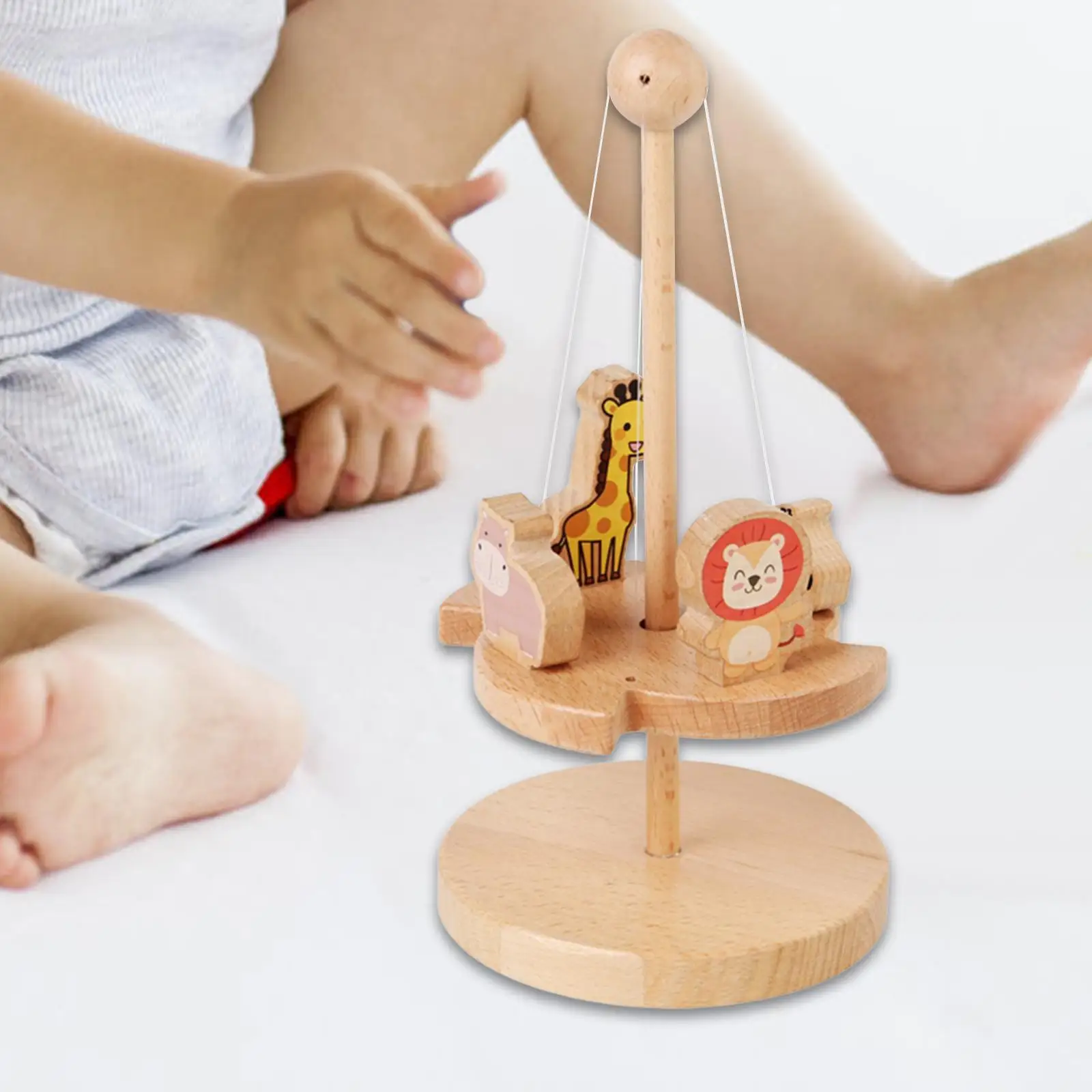 

Baby Rotating Toy Interactive Focus Fine Motor Skills Animals Dexterity Tummy Time Learning for 1-3 Kids Infant Gift Christmas
