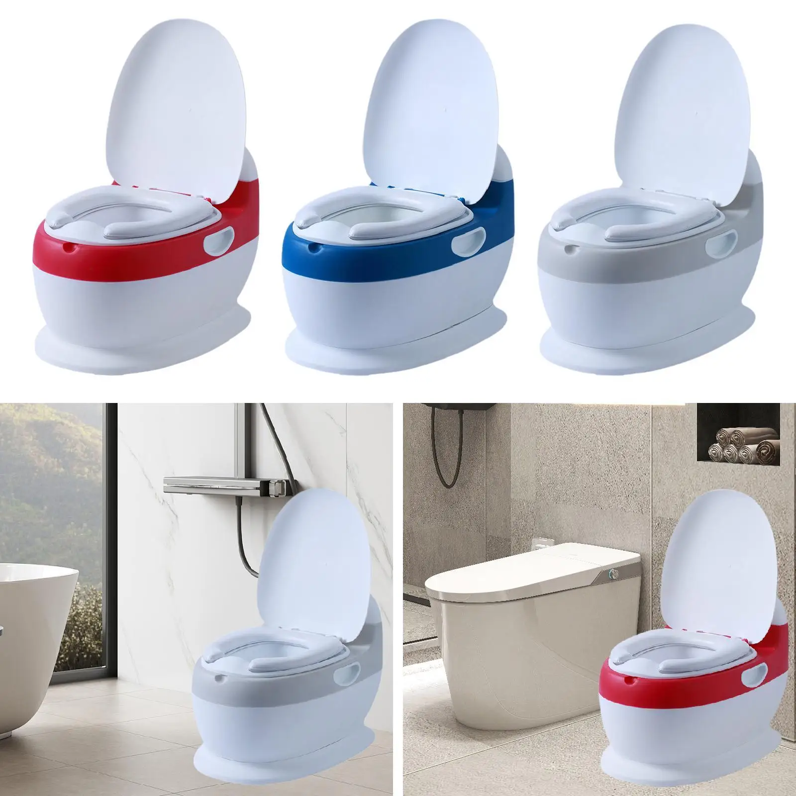 

Детский туалет для приучения к горшку, реалистичный дизайн, легко чистящаяся нескользящая подушка для малышей, раннее обучение туалету