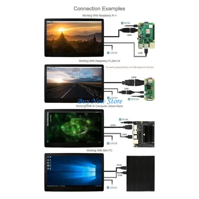 

20ce 11,6 дюйма ЖК -экрана Высокое разрешение 1920 x 1080 для Raspberrypi4b/3b+/3a+/2b