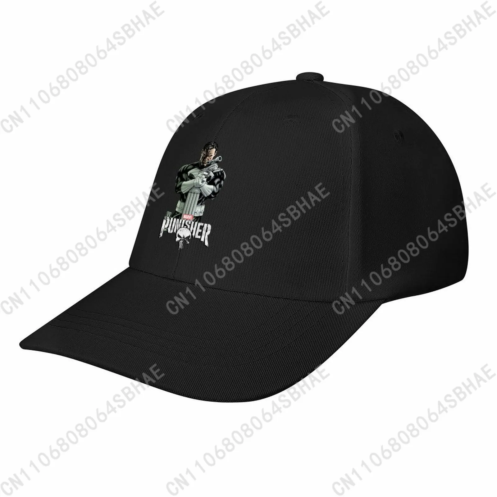 

Marvel The Punisher Baseball Cap Men Women Curved Brim Washed Rubber Print Adjustable Daily Wear Cap Custom Casual Gift Cosplay