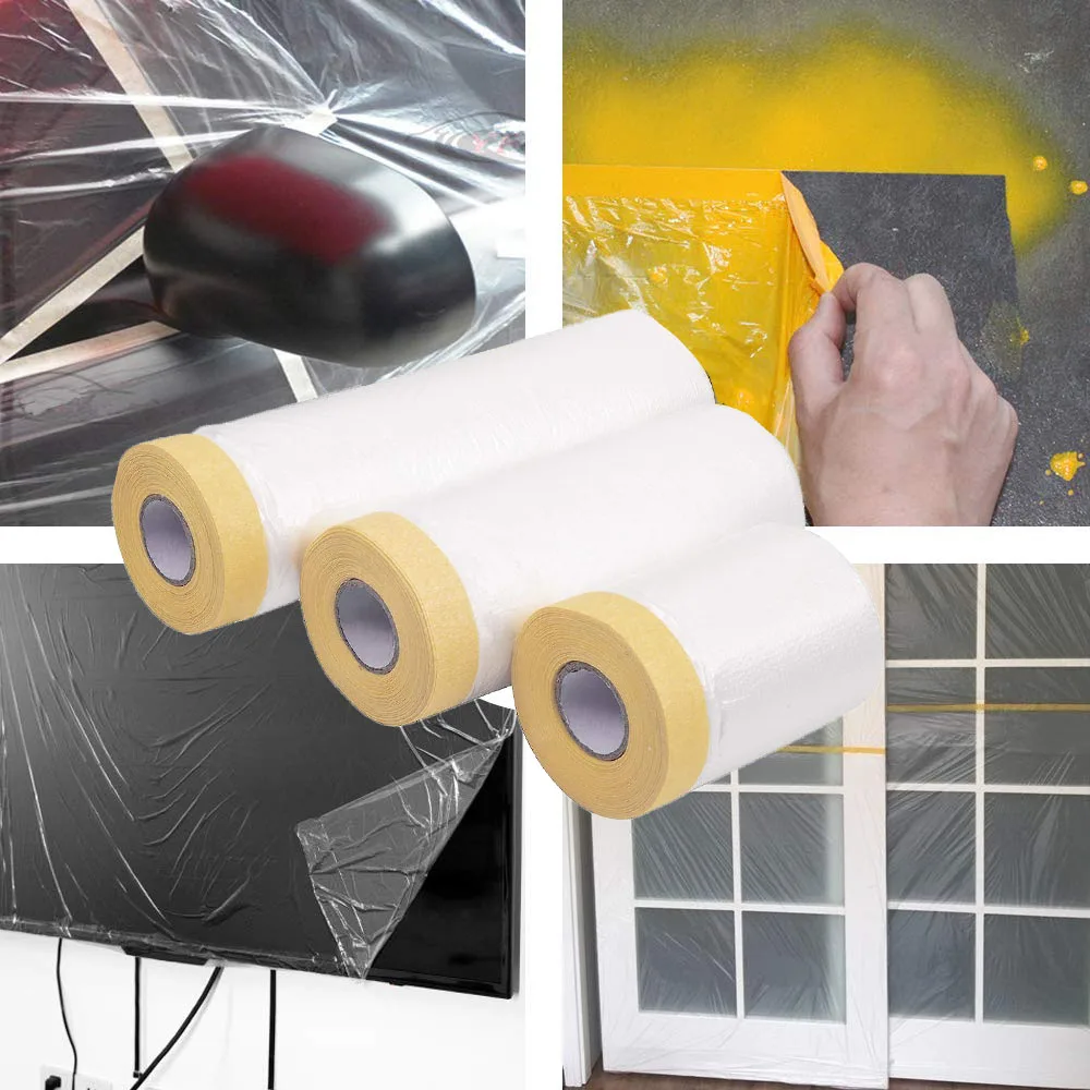 Vorgeklebte Abdeckfolie für Maler, Kunststofffolie, Klebeband, Autolack-Abdeckfolie, Kfz-Malerei, Abdeckung von Möbelbändern – Detail 8