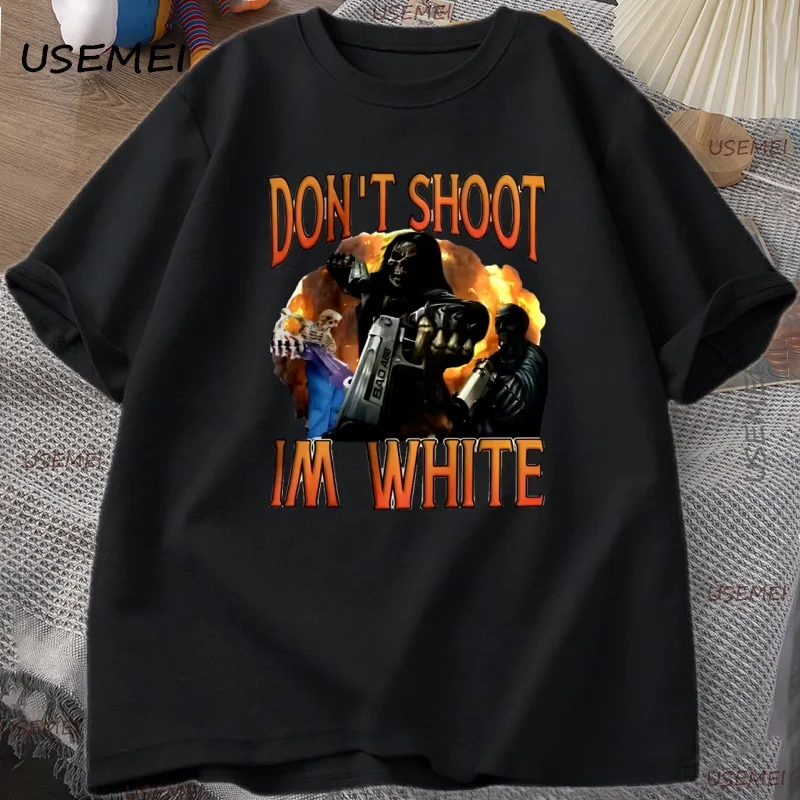 Funny Don't Shoot Graphic T-shirts for Men Women Casual Humor Short Sleeve Tees Unisex Vintage Fashion Gothic Tops Streetwear