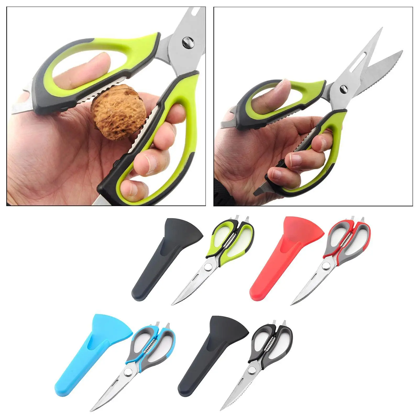 Kitchen Shears Scissors Stainless Steel Multi-function Kitchen Scissors Safe Sharp for Chicken/Poultry/Fish/Meat/Vegetables