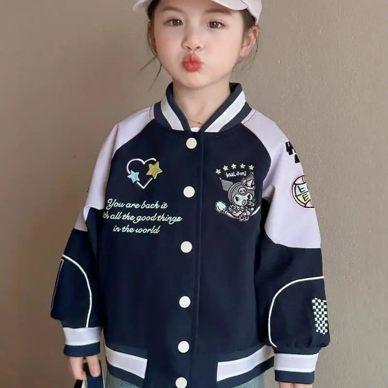 Kinder Frühling Herbst Neue Kawaii Süße und Vielseitige Langarm T-Shirt-Jacke Cartoon Anime Komfort Weiche Lässige Baseball-Jacke