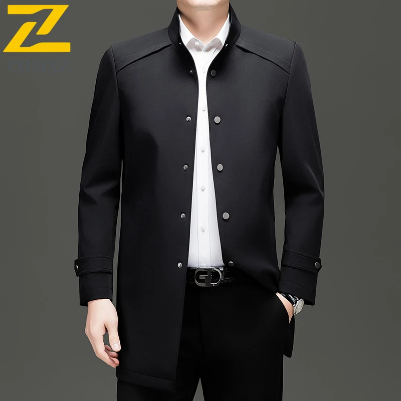 

2025 Jackets Men Autumn New Fashion Classic Stand Collar High Quality TrenchCoat Business Casual Medium And Long Styles Coat