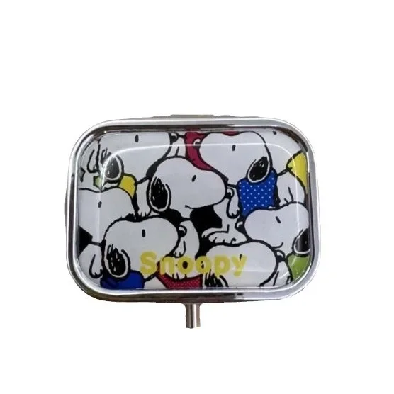 Snoopy Metal Storage Box Portable  Earring Pill Box Packed Mini Moisture-proof Sealed Cute Student Ornaments Organizer Case Toy