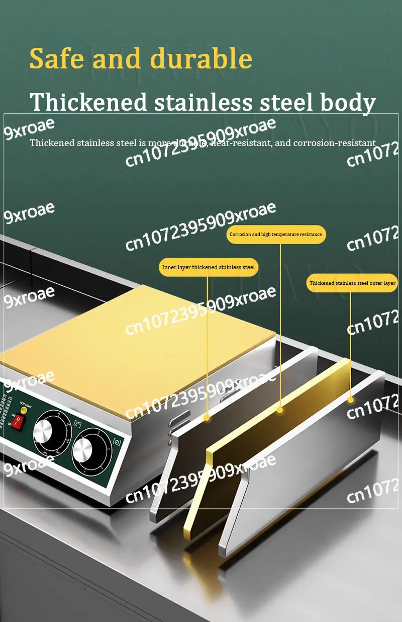 Stainless Steel Material Commercial Single-Headed Souffle Pancakes Maker Pure Copper Digital Round Souffle Machine