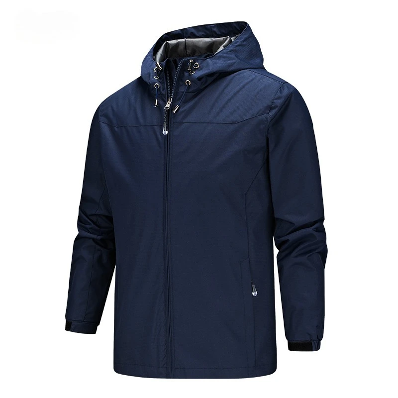 New Spring Men Outdoors Hooded Jackets Multiple Pockets Cargo Coats Male Traveling Windproof Waterproof Sportswear Jackets 5XL