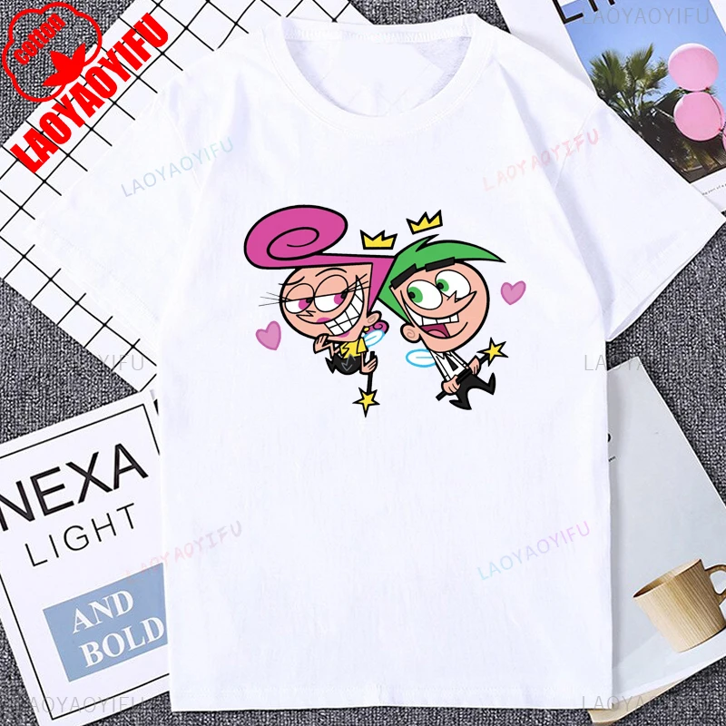 مضحك The Fairly Oddparents الكرتون تيمي واندا كوزمو الجرافيك تي شيرت عادية فضفاض موضة القطن تي شيرت Y2k للجنسين التي شيرت #5