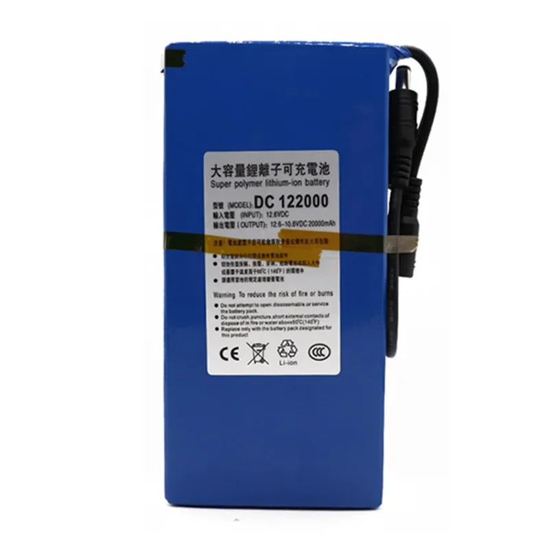 12V Polymer Lithium Battery 20000mAh LED Solar Energy Storage Street Lamp Monitoring Motor Equipment Rechargeable Battery Pack