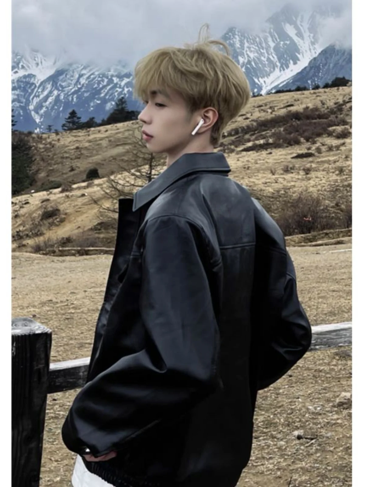 

Cleanfit ort Padded oulder PU Leather Jaet Men's Sle Spring Autumn High Sensation Cool Detroit Motorcycle Jaet