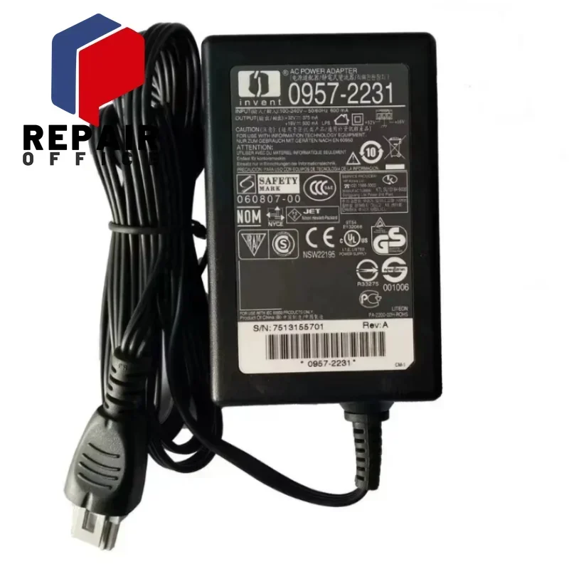 Fonte de Alimentação/Carregador AC 0957-2231 32V 375mA 16V 500mA para HP D1420 D1430 D1460 D2430 D2460 F2120 F2140 F2240 F2280