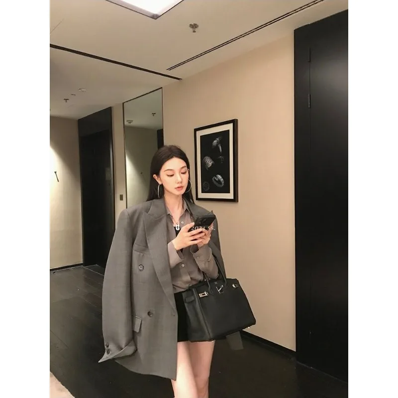 

Autumn and Winter Plaid Suit Jacket for Women's Autumn 2025 New Loose Brown Casual Temperament High-end Coat Female Clothing