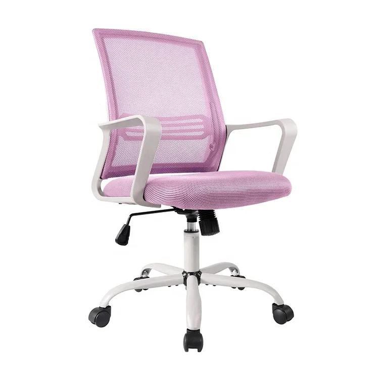 Height Adjustable Pink Mesh Chair Ergonomic Office Chair Conference Chair