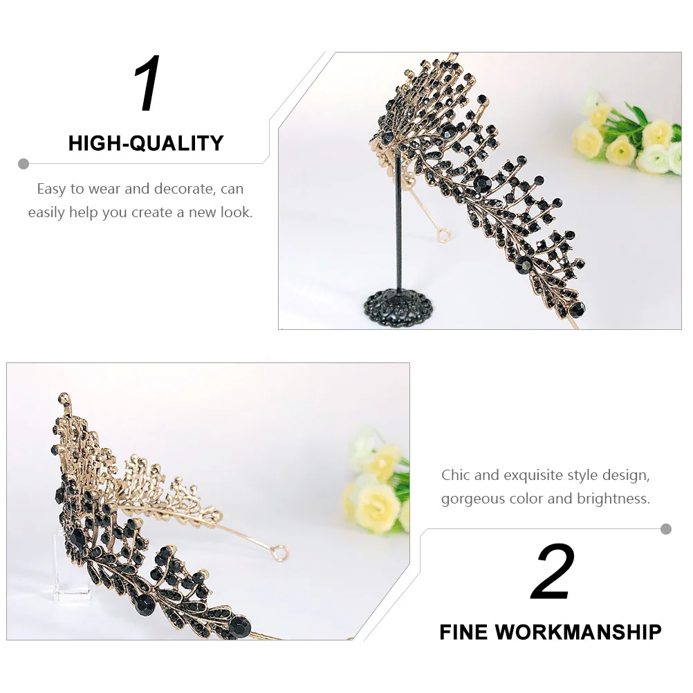 

1Pcs Elegant Vintage Baroque Crown Crystal Hair Decoration Bridal Tiara Wedding Dress Party Accessory Bridal Pearl Crowns