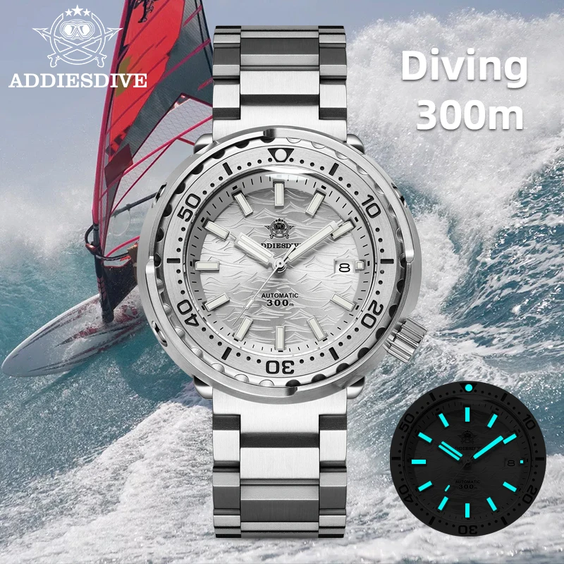 

ADDIESDIVE мужские автоматические механические часы NH35A с сапфировым стеклом 300 м водонепроницаемые наручные часы с AR-покрытием супер светящиеся часы для дайвинга