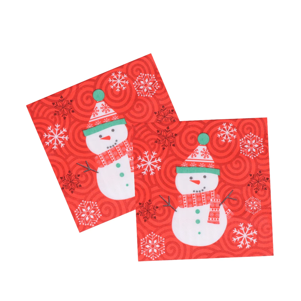 

50PCS Christmas Snowman Printed Napkins Disposable Tissue Wood Pulp Dinner Napkins Birthday Party Supplies Xmas Favors