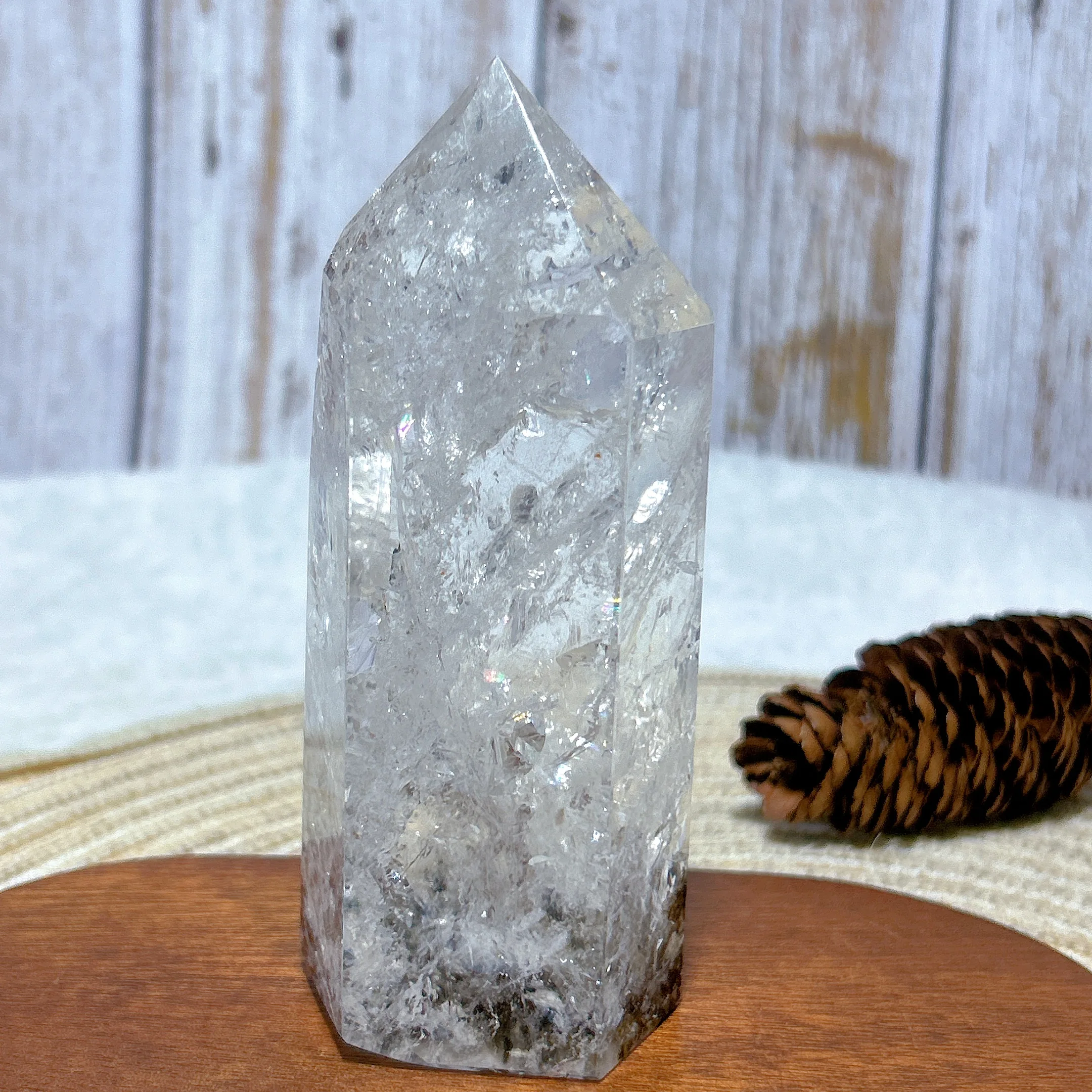 Healing Natural Crystal Rainbow Clear Quartz Large Tower Point High Quality Gemstones Mineral Energy Home Decorations Gift