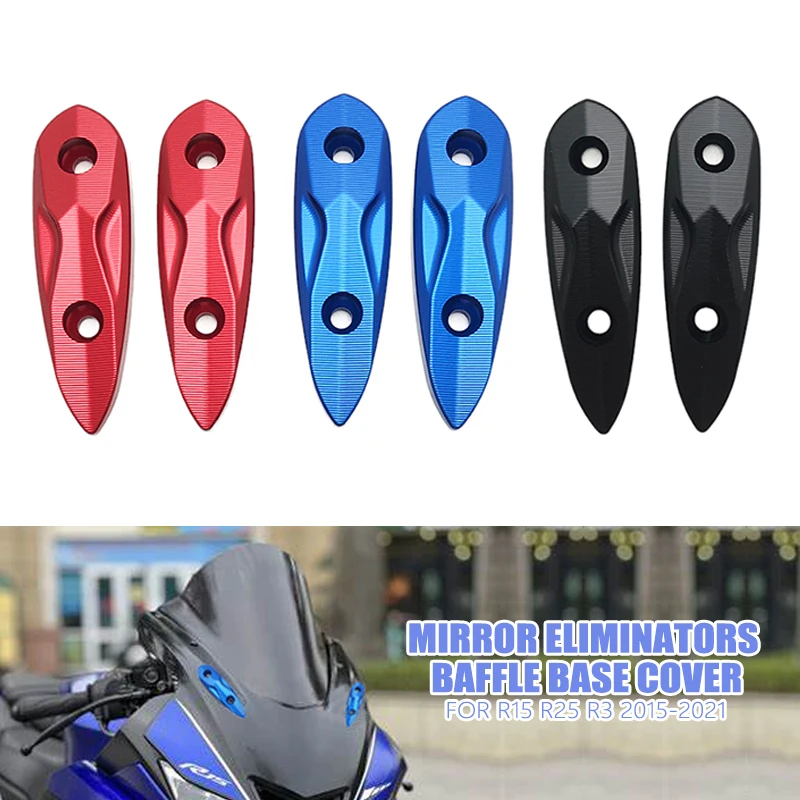 Motorcycle Rearview Mirror Hole Cap Decorative Cover For Yamaha YZF R15 V3 R25 R3 2015-2021 Mirror Eliminators Baffle Base Cover