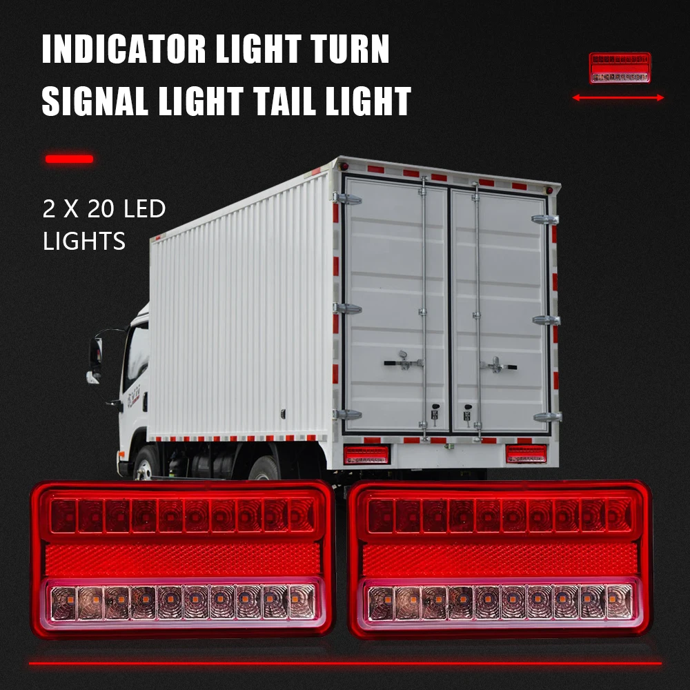 Trailer Tail light Truck Caravan Boat Car LED Rear Tail Light Waterproof Flow Steering Brake Reversing driving light