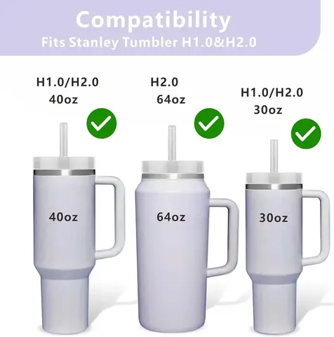 스탠리 컵 실리콘 유출 방지 스토퍼 밀짚 커버 캡 재사용 가능한 밀짚 1 청소 브러시 40oz 30oz 용 11Pcs 액세서리 세트